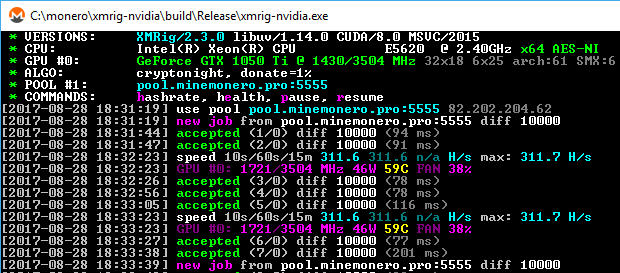 CONFIGURACIÓN DE XMRIG